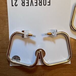 Gold Tone Square Hoops